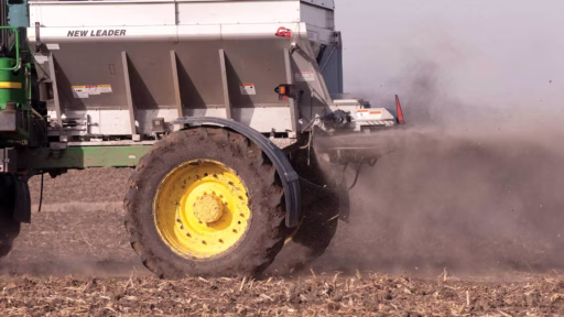 truck spreading fertilizer