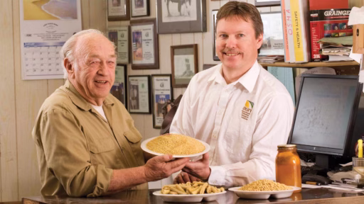 man holding plate or organic feed