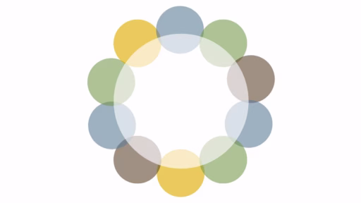graphic of circles to represent a table with people