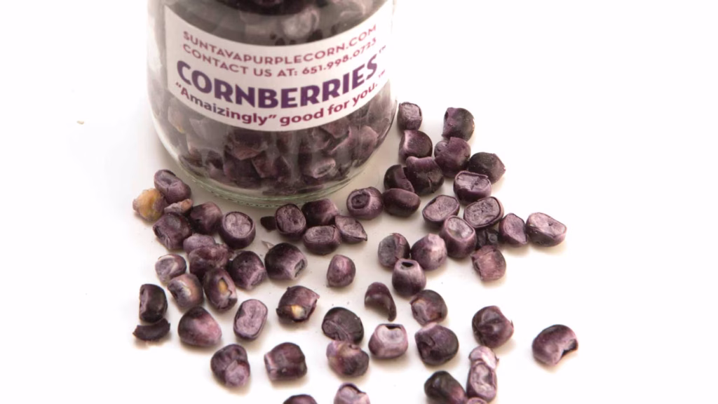 jar of purple corn kernels