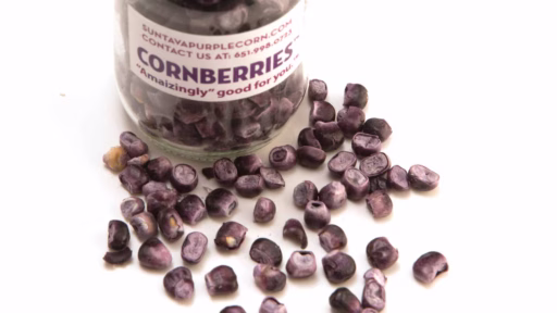 jar of purple corn kernels