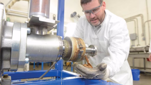 All Doering's hand capturing product from an extruder