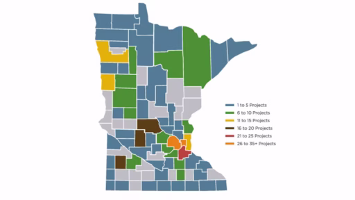 auri client project map illustration by location in Minnesota
