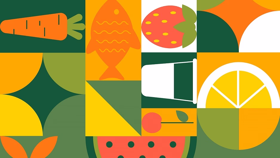 Graphic of colorful fruit