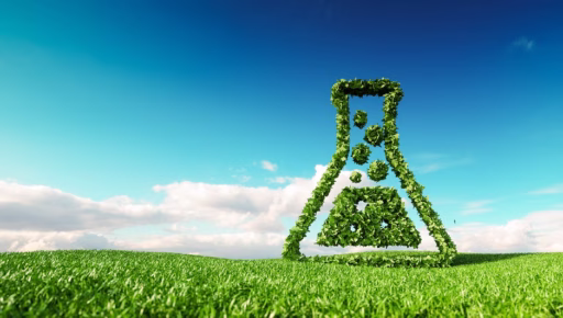 Photo of science beaker made of leafy crops