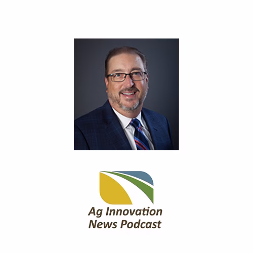 Photo of Tom Slunecka and AURI podcast logo