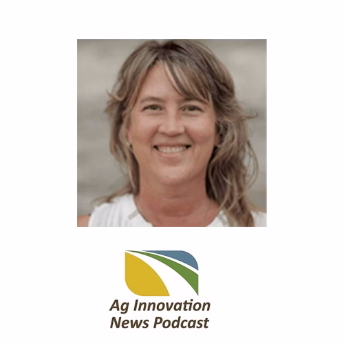 Photo of Sue Marshall and AURI podcast logo