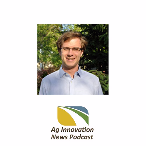 Photo of Karl Greden and AURI podcast logo