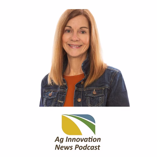 Photo of Kathy Leighton Carton and AURI podcast logo