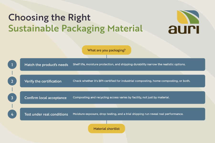 Four steps to choosing the right sustainable packaging material.